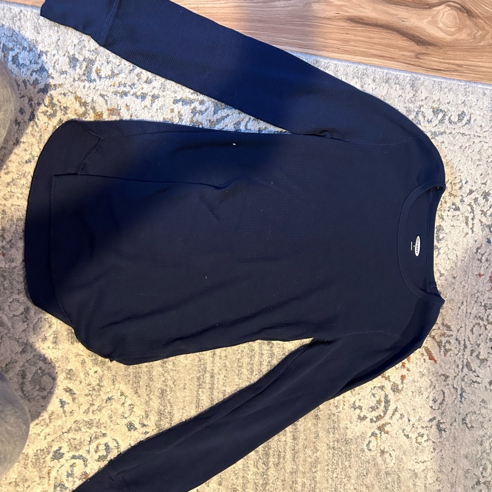 Old Navy Dark Blue Waffle Knit Top